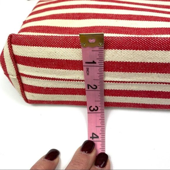 Tommy Hilfiger red striped canvas cosmetics bag - Picture 6 of 10